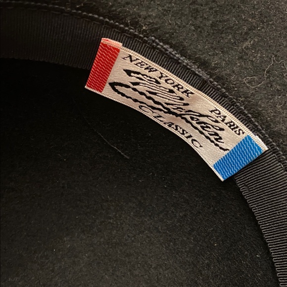 Mr. John Jr. Classic Vintage New York and Paris Fur Trim Wool Wide Brim Hat. - Picture 3 of 5